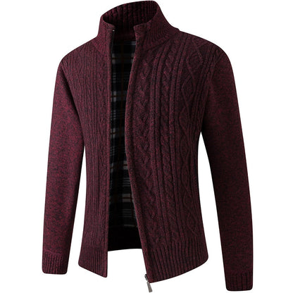 Herren Strickjacke Reißverschluss Winter Warm