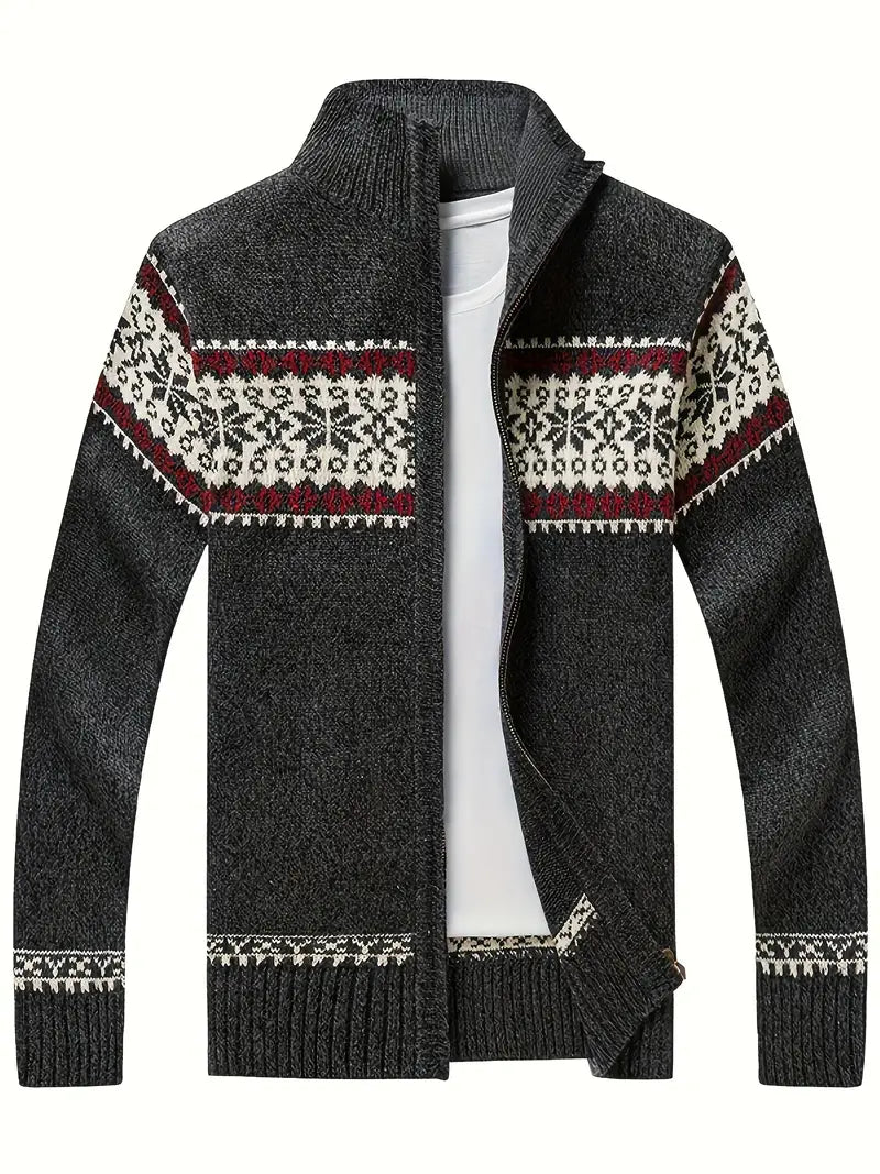 Herren Strickjacke Warm Winter Reißverschluss