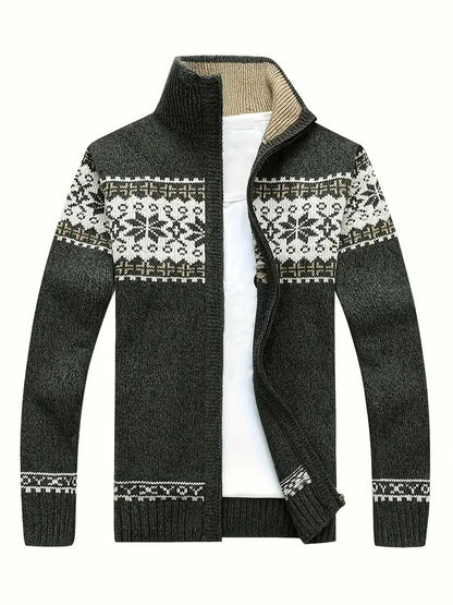 Herren Strickjacke Warm Winter Reißverschluss