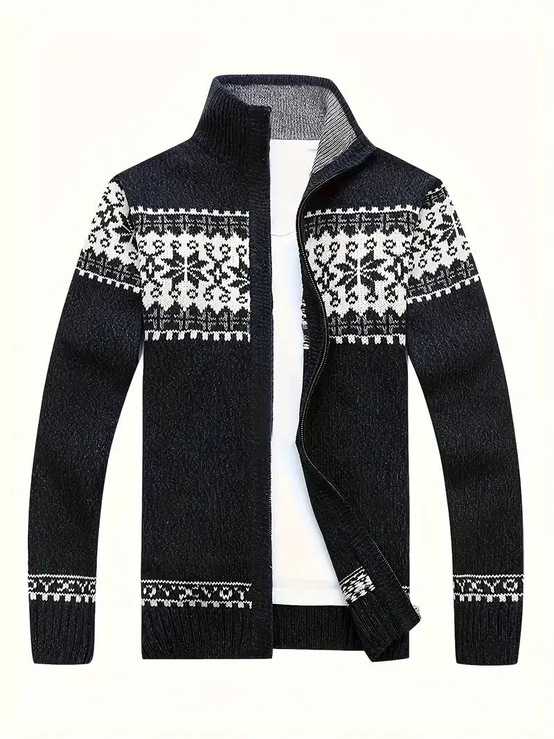 Herren Strickjacke Warm Winter Reißverschluss