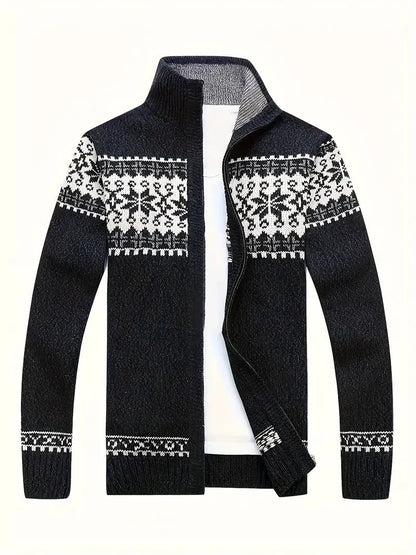 Herren Strickjacke Warm Winter Reißverschluss