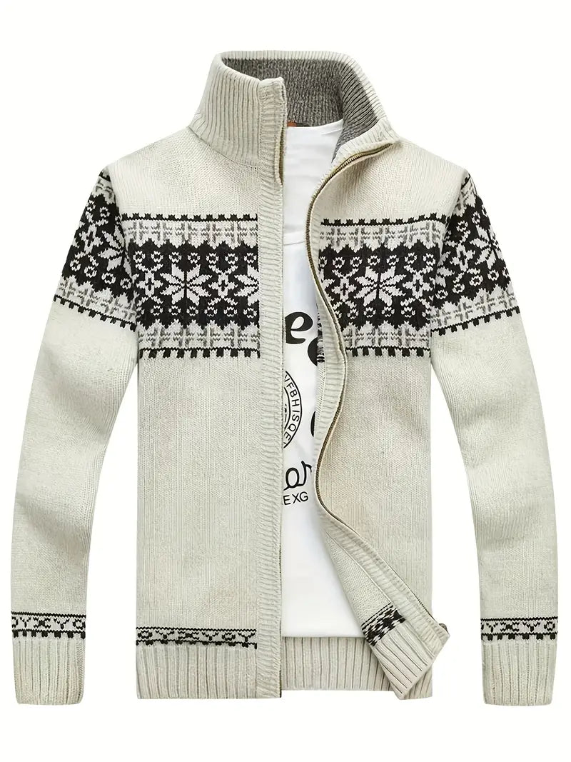Herren Strickjacke Warm Winter Reißverschluss