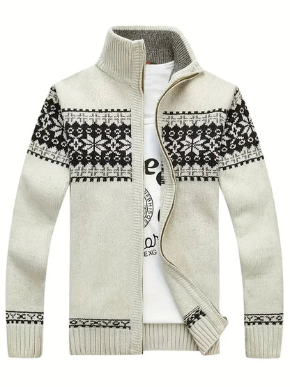 Herren Strickjacke Warm Winter Reißverschluss