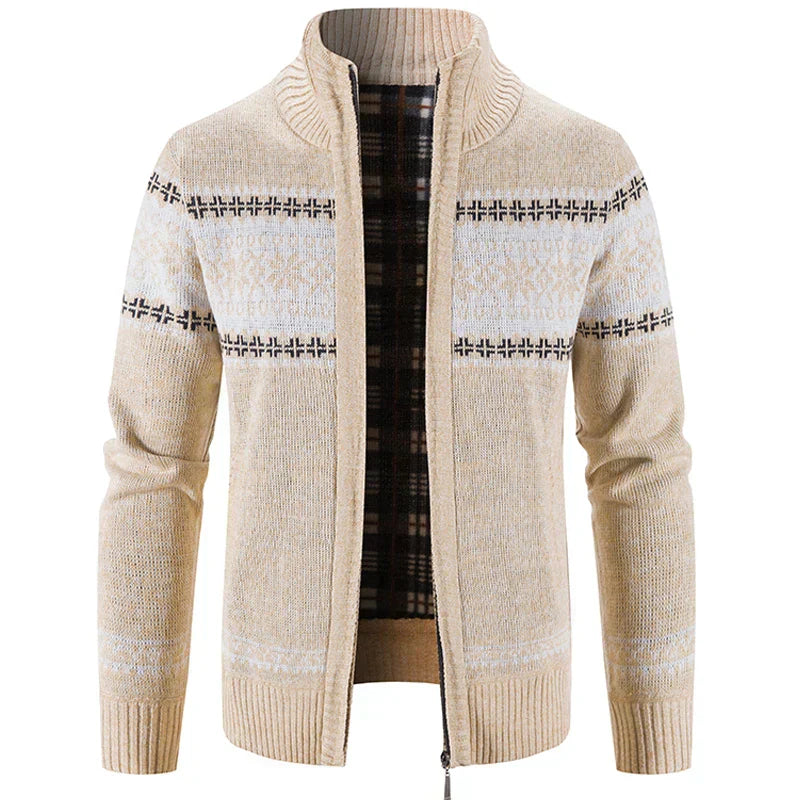 Herren Strickjacke Warm Zip Up