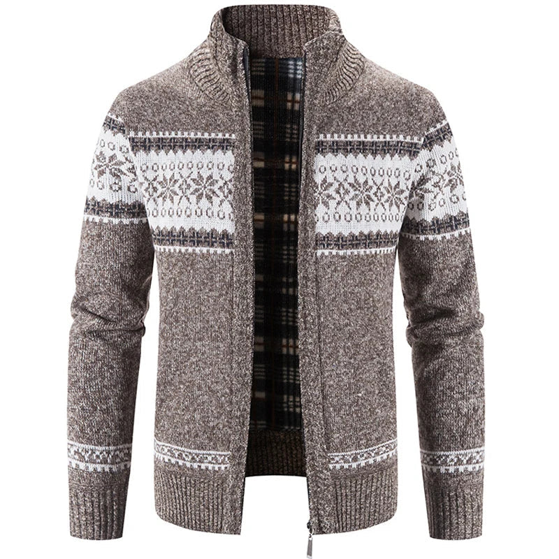 Herren Strickjacke Warm Zip Up