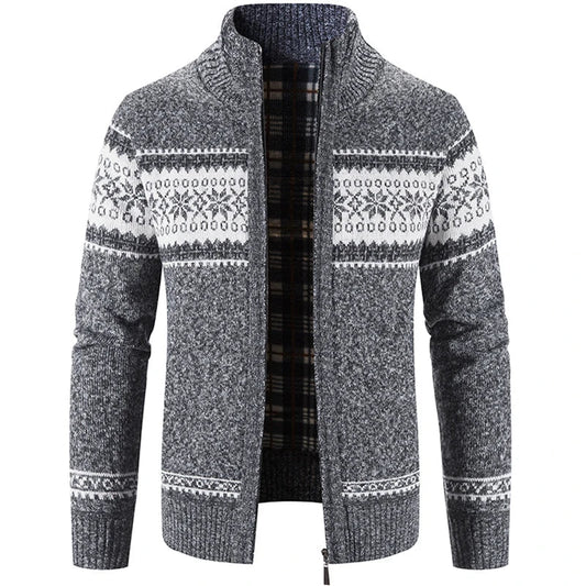 Herren Strickjacke Warm Zip Up - IdealeKleiden