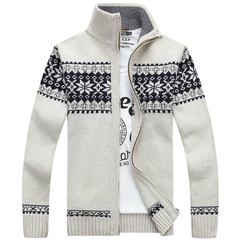 Herren Strickjacke Reißverschluss Nordic Style