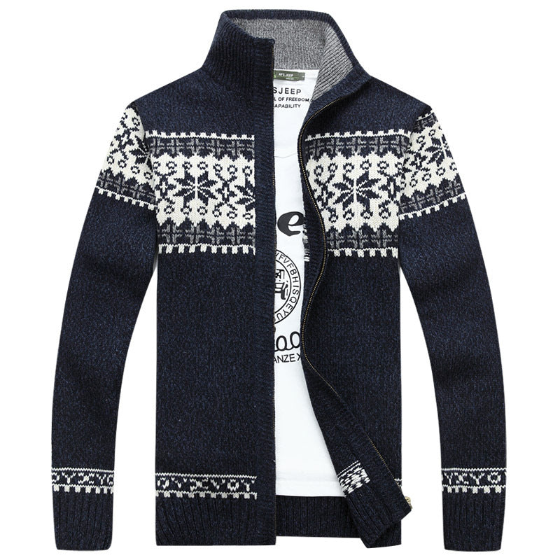 Herren Strickjacke Reißverschluss Nordic Style