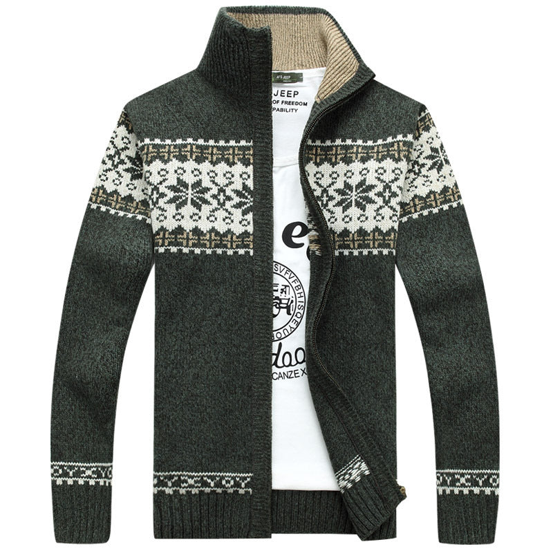 Herren Strickjacke Reißverschluss Nordic Style