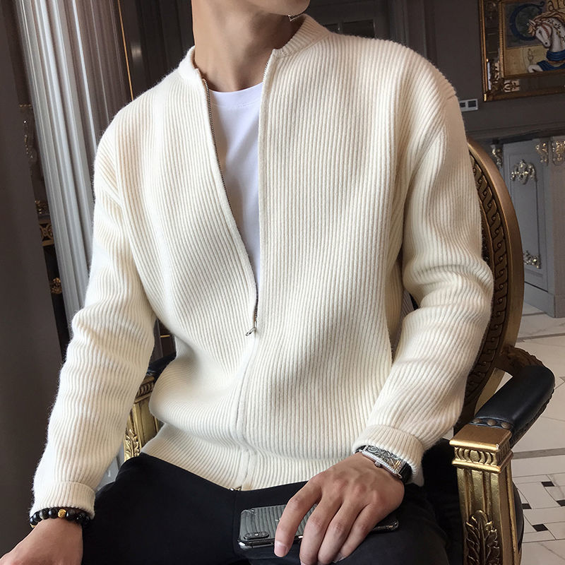 Herren Strickjacke Rippstrick Reißverschluss - IdealeKleiden