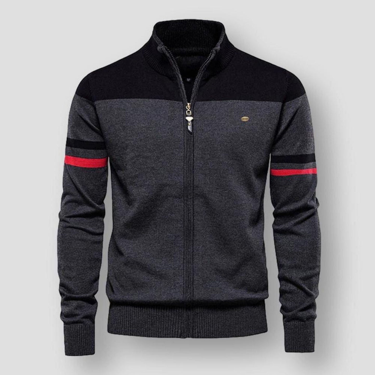 Herren Strickjacke Reißverschluss Vintage Style