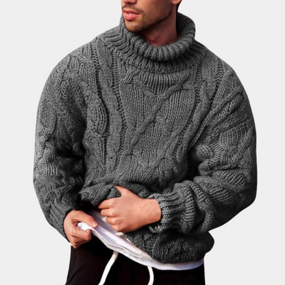 Dickstrick Pullover Rollkragen Herren