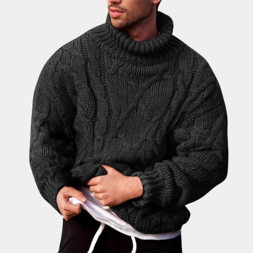 Dickstrick Pullover Rollkragen Herren - IdealeKleiden