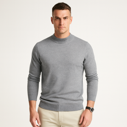 Einfacher Strickpullover Rundhals Herren