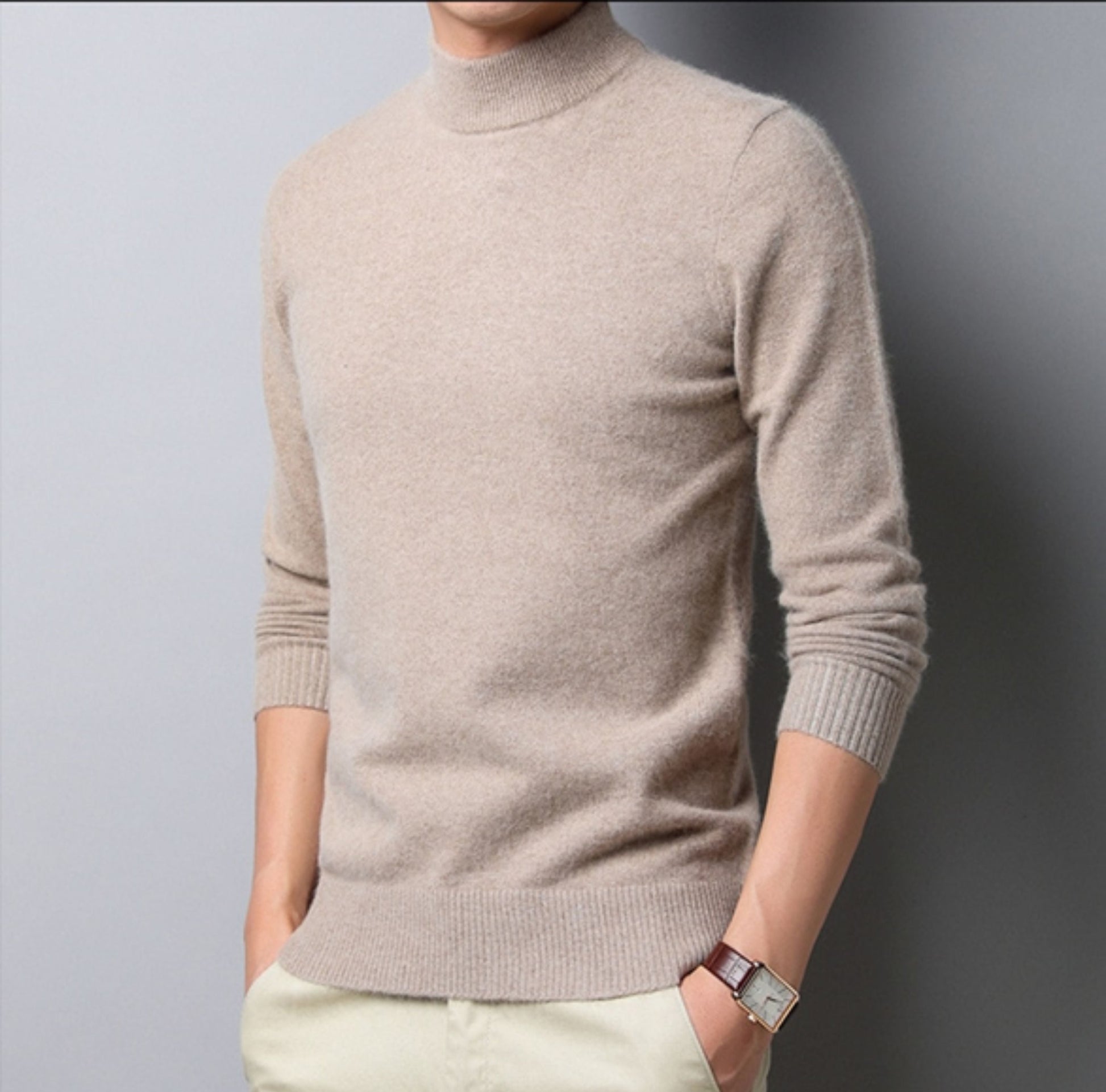 Einfacher Männer Rollkragen Pullover - IdealeKleiden