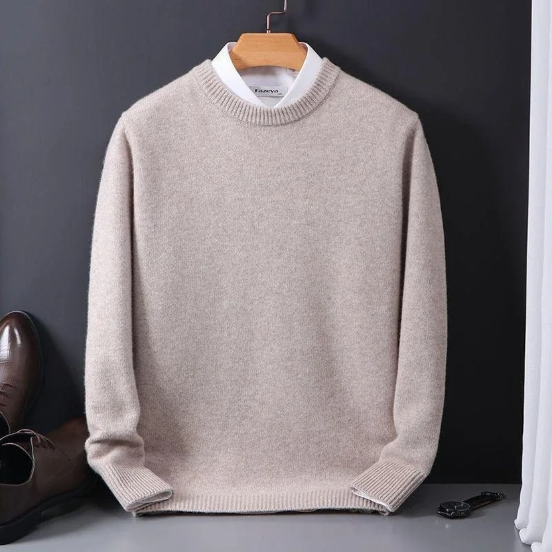 Einfacher Männer Strickpullover Rundhals Winter