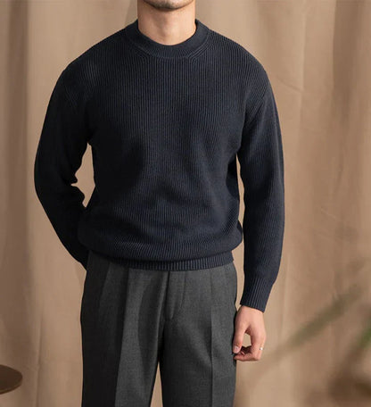 Strickpullover Herren Rundhals Gerippt - IdealeKleiden