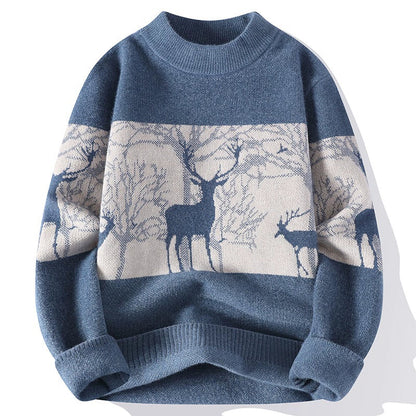 Herren Strickpullover Weihnachten Rentier Design