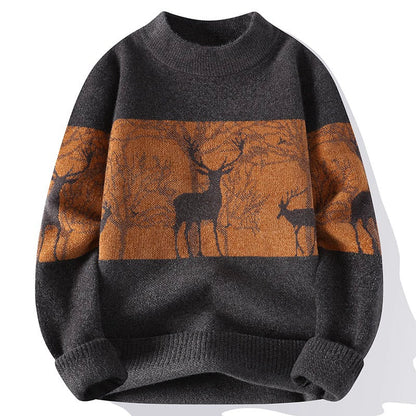 Herren Strickpullover Weihnachten Rentier Design