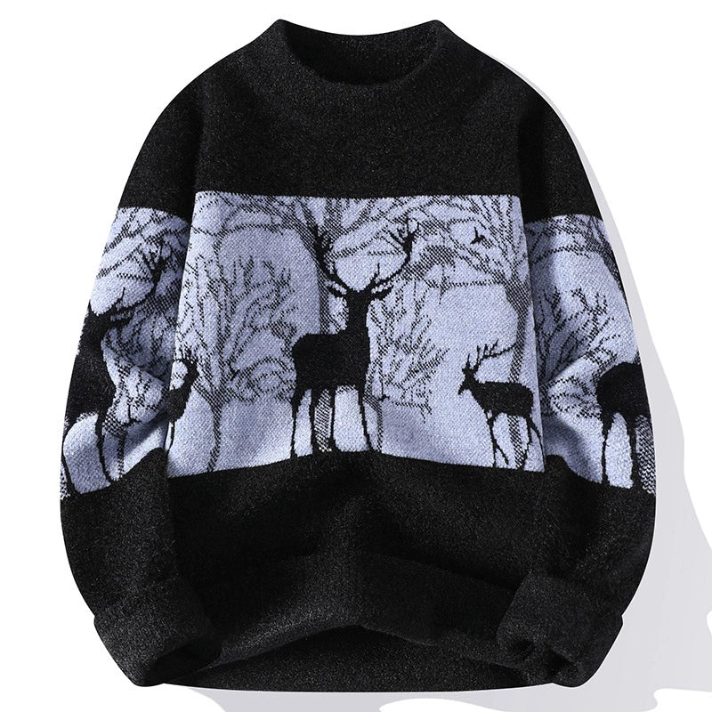 Herren Strickpullover Weihnachten Rentier Design