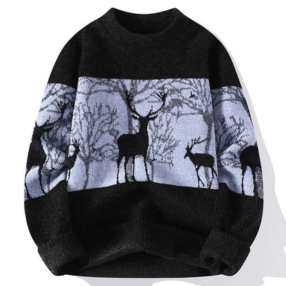 Herren Strickpullover Weihnachten Rentier Design