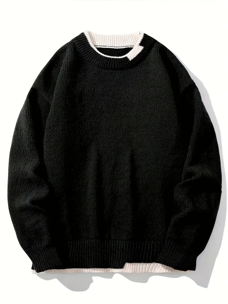 Bequemer Strickpullover für Männer Rundhals