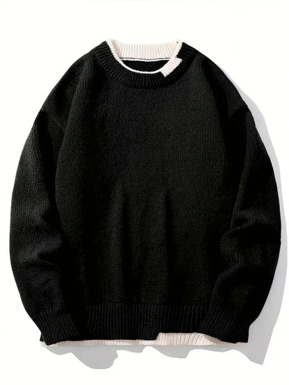 Bequemer Strickpullover für Männer Rundhals