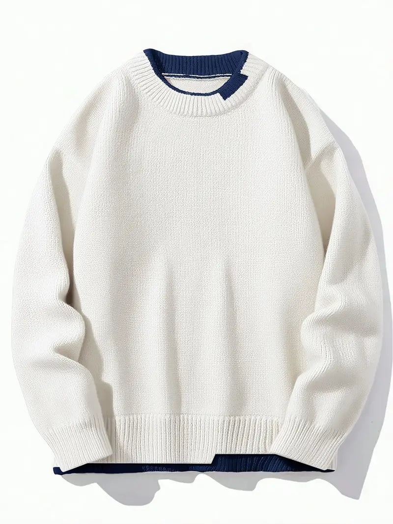 Bequemer Strickpullover für Männer Rundhals