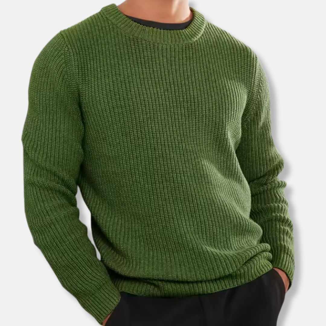 Bequemer Herren Strickpullover Rippoptik