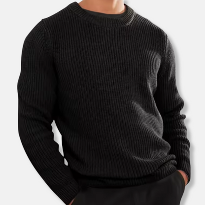 Bequemer Herren Strickpullover Rippoptik