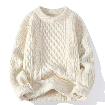 Großer Strickpullover Zopfmuster Herren