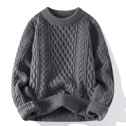 Großer Strickpullover Zopfmuster Herren