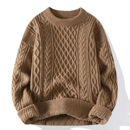 Großer Strickpullover Zopfmuster Herren