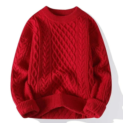 Großer Strickpullover Zopfmuster Herren