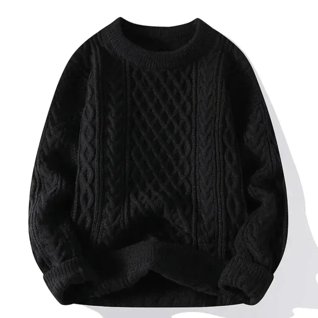Großer Strickpullover Zopfmuster Herren - IdealeKleiden