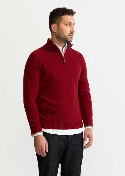 Herren Strickpullover Modern Halbzipper