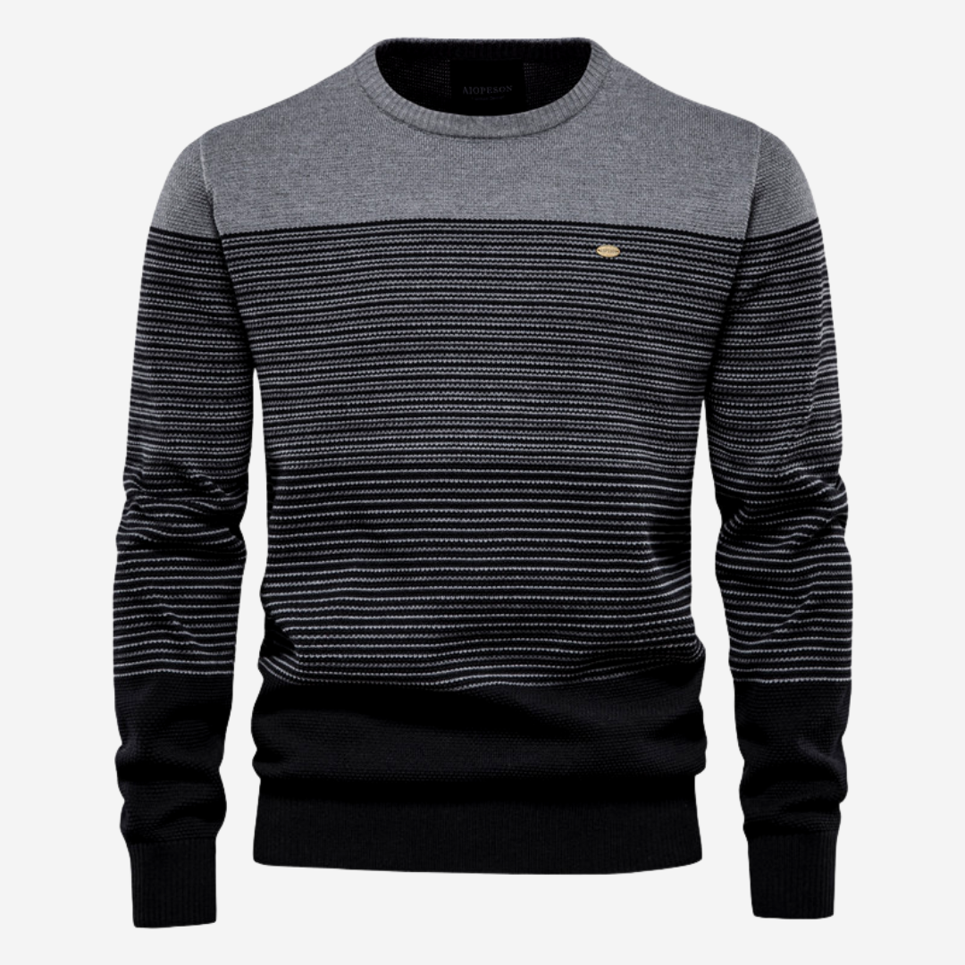 Herren Strickpullover Rundhals Gestreift