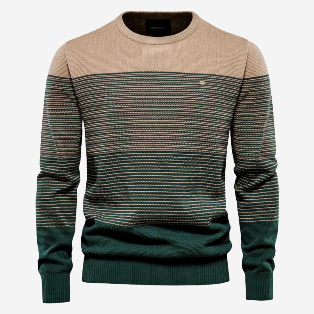 Herren Strickpullover Rundhals Gestreift