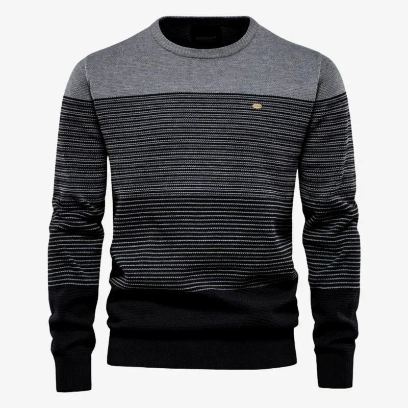 Herren Strickpullover Gestreift Rundhals