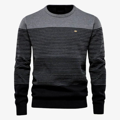 Herren Strickpullover Gestreift Rundhals