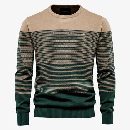 Herren Strickpullover Gestreift Rundhals