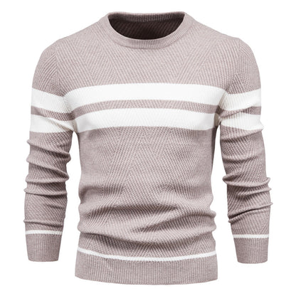Schmal Geschnittener Herren Pullover Rundhals