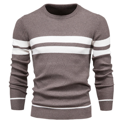 Schmal Geschnittener Herren Pullover Rundhals