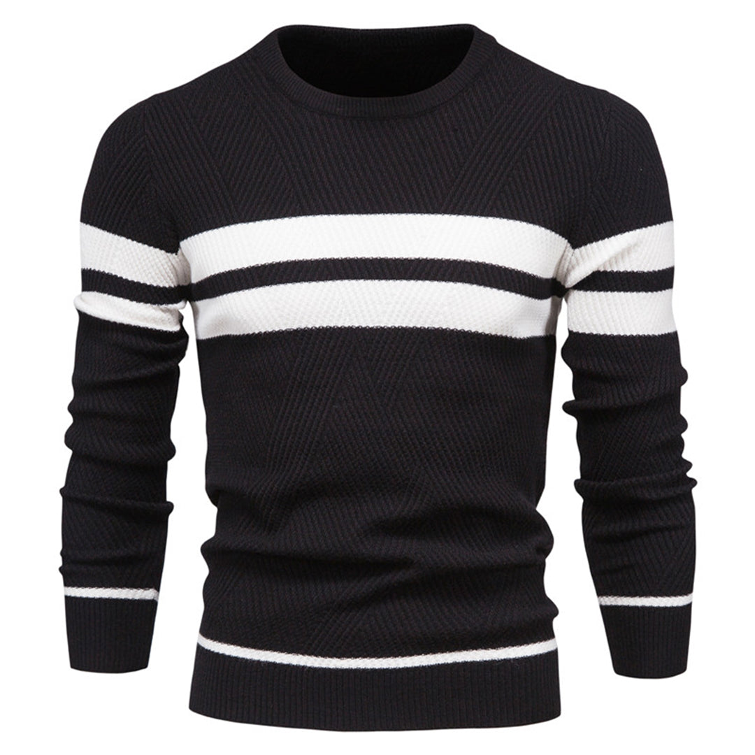 Schmal Geschnittener Herren Pullover Rundhals