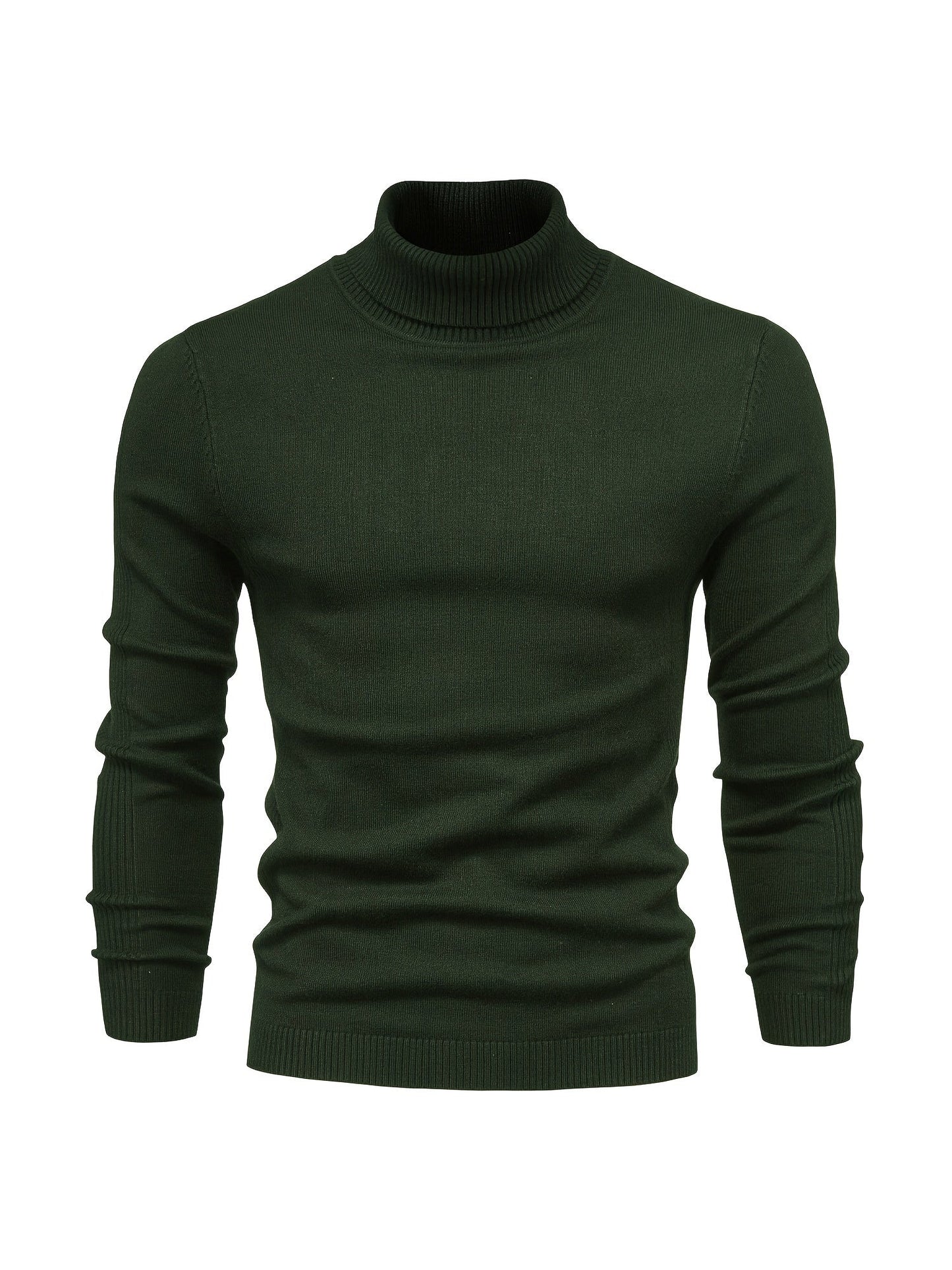 Herren Strickpullover Slim Fit Langarm Rollkragen