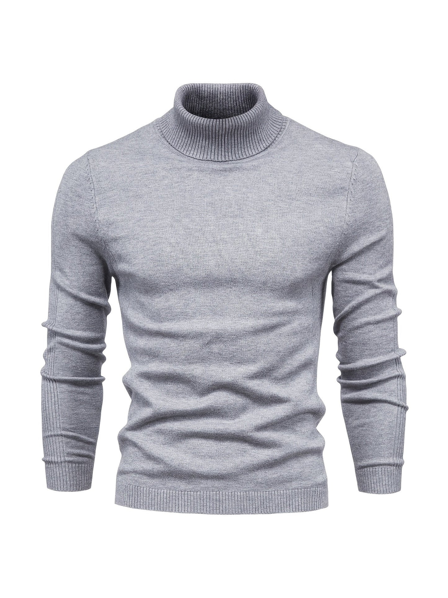 Herren Strickpullover Slim Fit Langarm Rollkragen