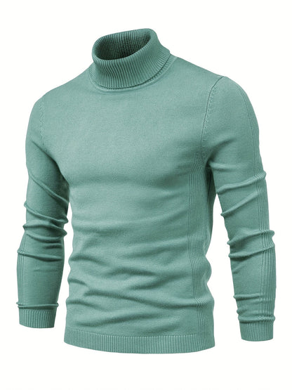 Herren Strickpullover Slim Fit Langarm Rollkragen