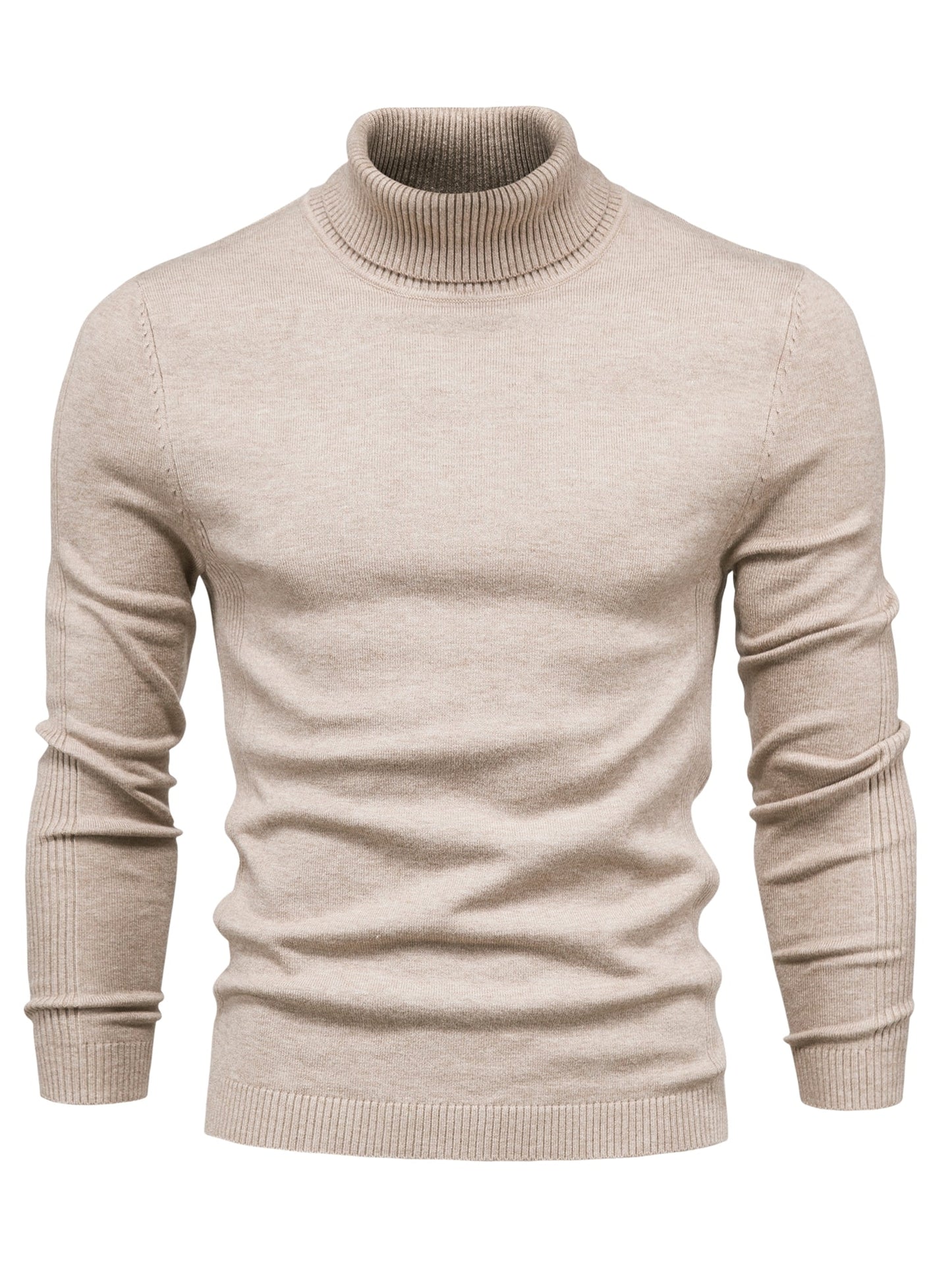 Herren Strickpullover Slim Fit Langarm Rollkragen - IdealeKleiden