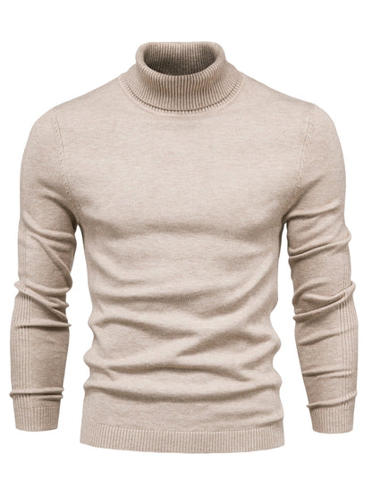 Herren Strickpullover Slim Fit Langarm Rollkragen - IdealeKleiden