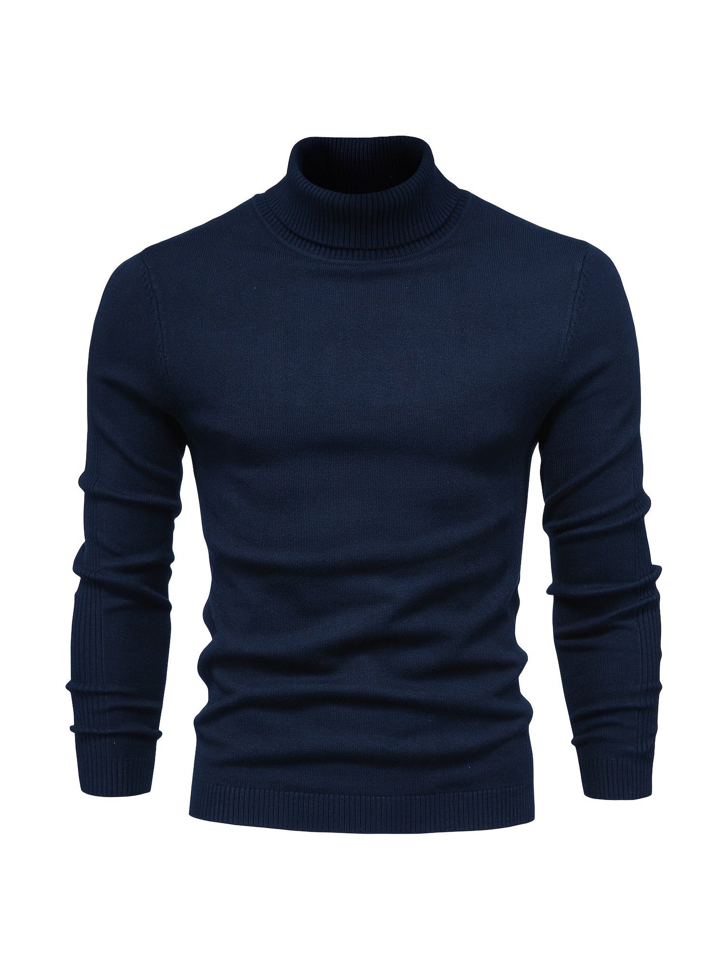 Herren Strickpullover Slim Fit Langarm Rollkragen